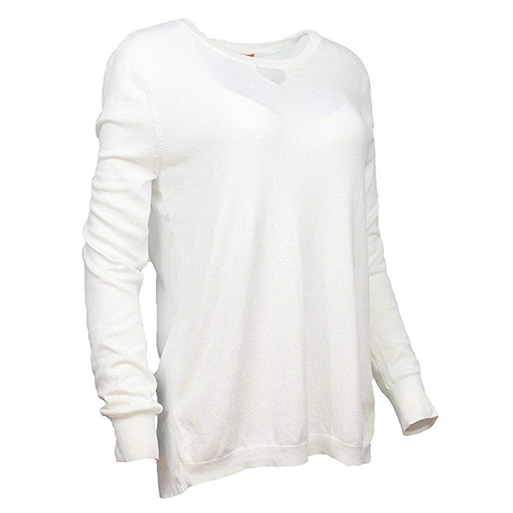 Long Sleeve Blouse Keyhole Top One A NWT